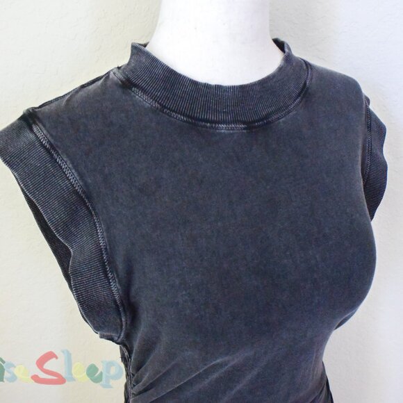*Anthropologie* Daily Practice Utility Ruched Gray Mini Dress, SMALL - NEW! - Picture 5 of 6